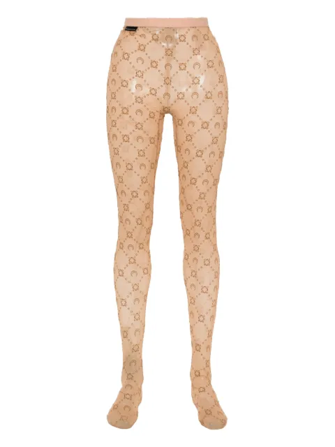 Marine Serre Moonogram mesh tights Brown WUW034ACJER0005