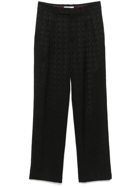 Marine Serre Moon Diamond-jacquard trousers Black MPA060ACWOV0024
