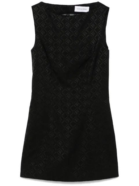 Marine Serre Moon Diamond-jacquard mini dress Black WDR279ACWOV0024