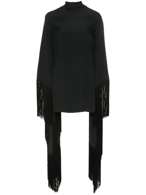 Taller Marmo Del Mar fringed mini dress Black TMSS2430133