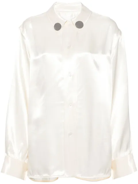 Jil Sander logo-appliqué drop-shoulder shirt Neutrals J03DL0149J66147