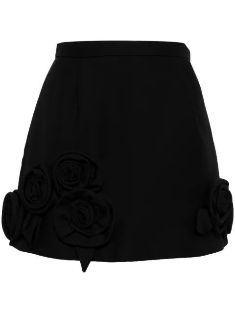 Dice Kayek floral-appliquéd miniskirt Black SS24J416