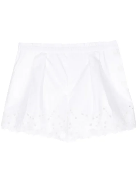 Dice Kayek embroidered cotton shorts White SS24P341