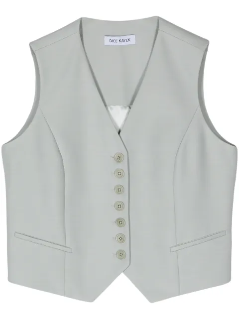 Dice Kayek V-neck button-up gilet Green SS24V571