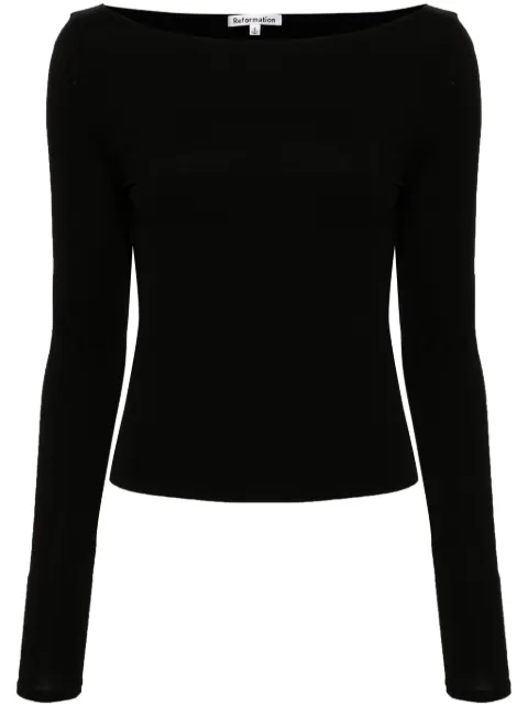 Reformation Wiley boat-neck top Black 1312748BLK