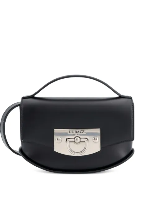 Durazzi Milano Swing engraved-logo leather tote bag Black COB04MB