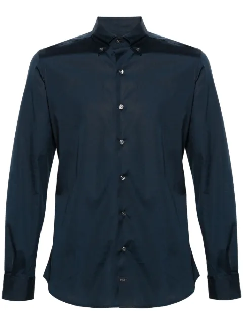 Fay plain cotton shirt Blue NCMA148258SORM