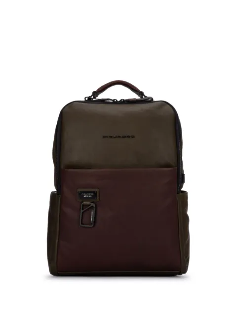 PIQUADRO logo-lettering leather backpack Brown CA4818AP