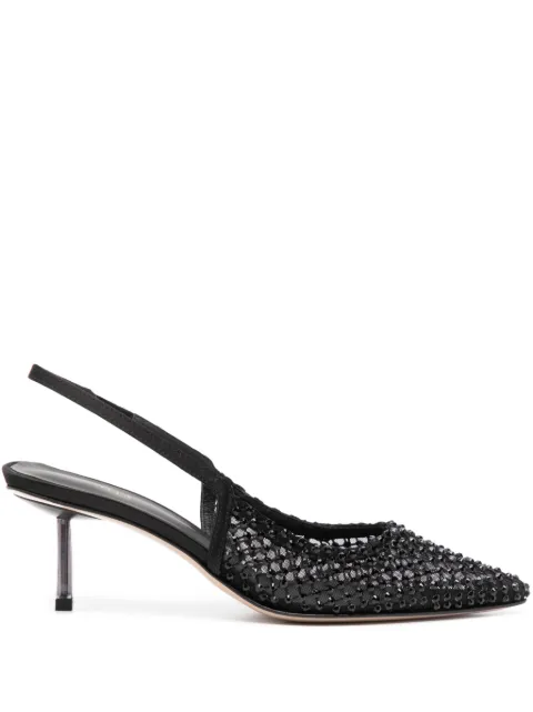 Le Silla Gilda 60mm embellished slingback pumps Black 2299U060P1PP