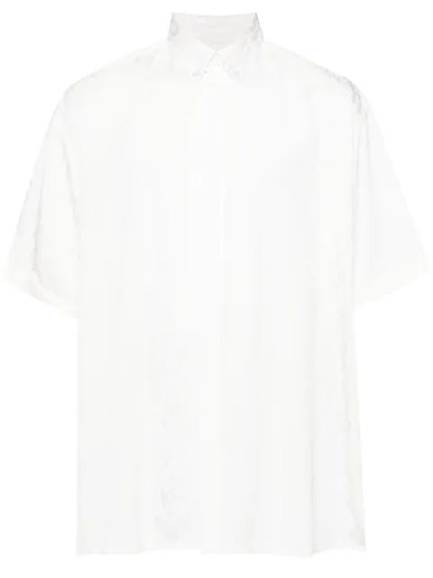 LGN LOUIS GABRIEL NOUCHI patterned-jacquard shirt White 0536T714