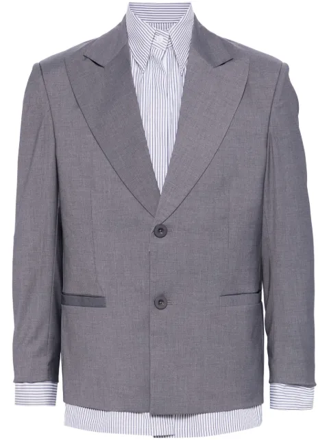 KidSuper single-breasted layered blazer Grey SUT10