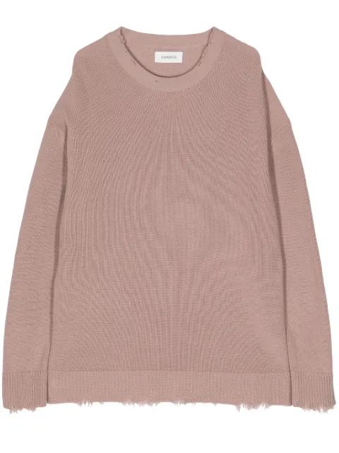 Laneus distressed cotton jumper Pink S4LAMAKN002