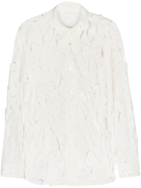 Post Archive Faction cut-out detail long-sleeve shirt White 60TSL