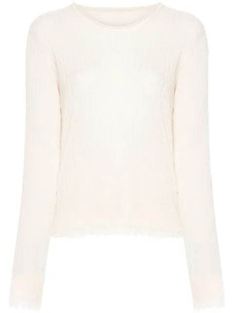 Uma Wang distressed-efffect jumper Neutrals UK7164