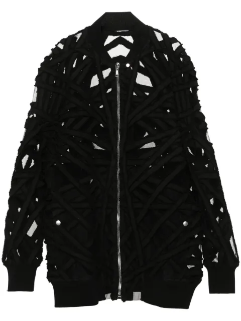 Rick Owens Peter Flight strap-detail oversized jacket Black RO01D2796BBTU13