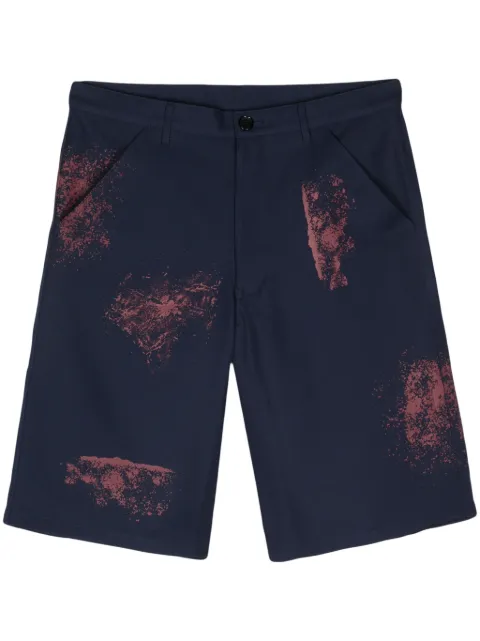Comme Des Garçons Shirt paint splatter-detail shorts Blue FMP502