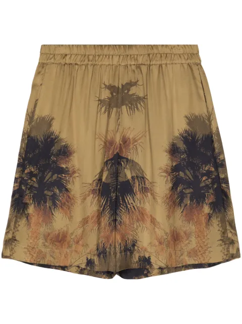 Laneus Laneus palm tree-print bermuda shorts Brown S4LAMABE125