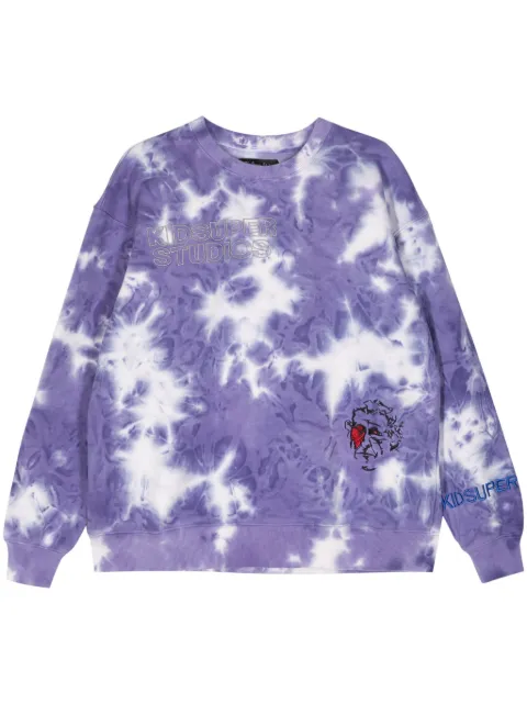 KidSuper tie-dye embroidered sweatshirt Purple HD08