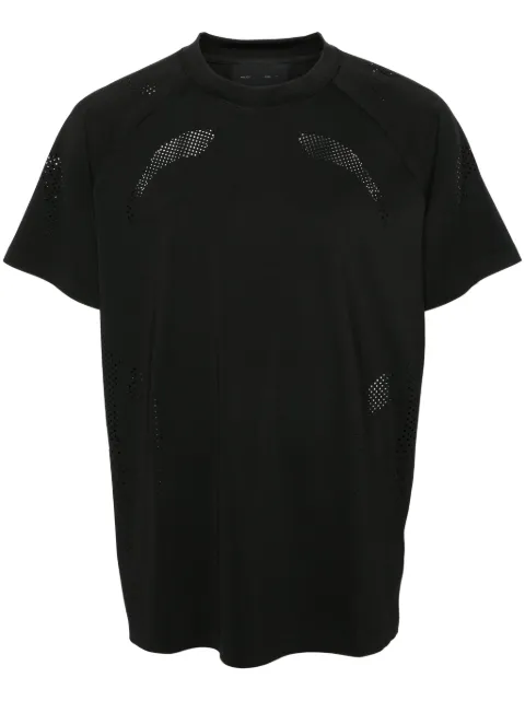 HELIOT EMIL Intine round-neck perforated T-shirt Black SS24M09106
