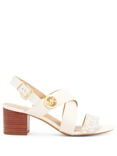 Michael Kors Vera logo-plaque leather sandals Neutrals 40S4VEMS1B
