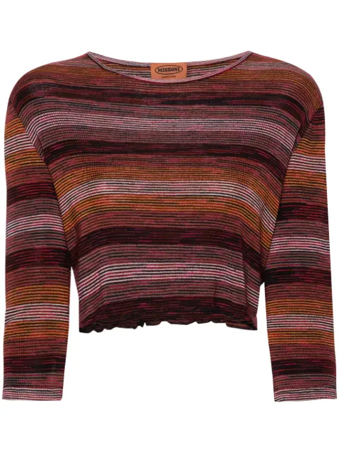 Missoni Pre-Owned 2000s striped crop top Black MIS250XD