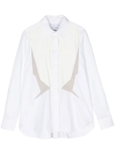 Fumito Ganryu long-sleeve cotton-blend shirt White FU11SH02