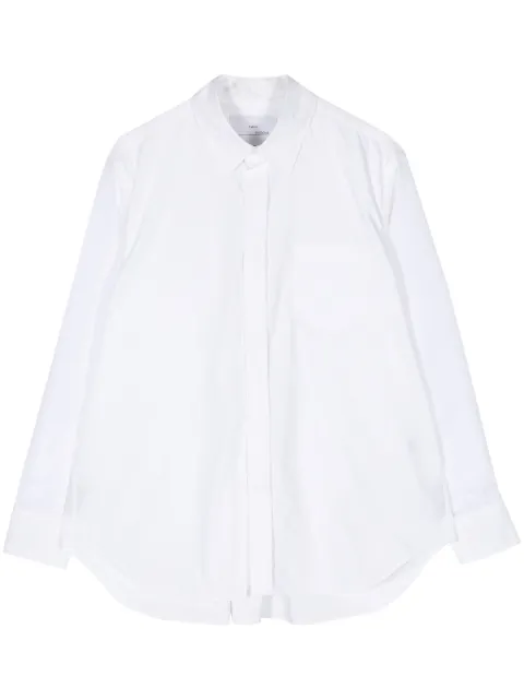 Fumito Ganryu pleated-back cotton-blend shirt White FU11SH04