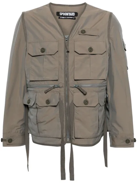 Spoonyard detachable-sleeve jacket Grey JK069DUSTYGREEN
