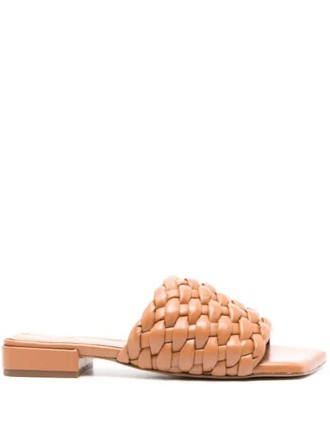 Souliers Martinez Aster interwoven leather sandals Brown ASTER