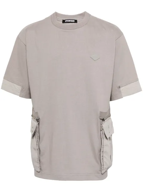 Spoonyard detachable-pocket cotton T-shirt Grey KT104GREY