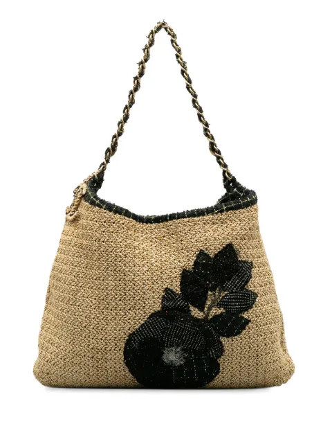 CHANEL Pre-Owned 2009-2010 Pre-Owned Chanel Coco Country Camellia tote bag Brown 3HSPZYV3U6FVPD89