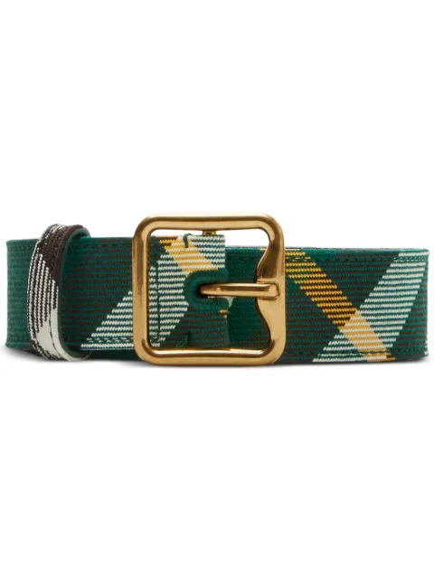 Burberry check-pattern buckled belt Green 8081757