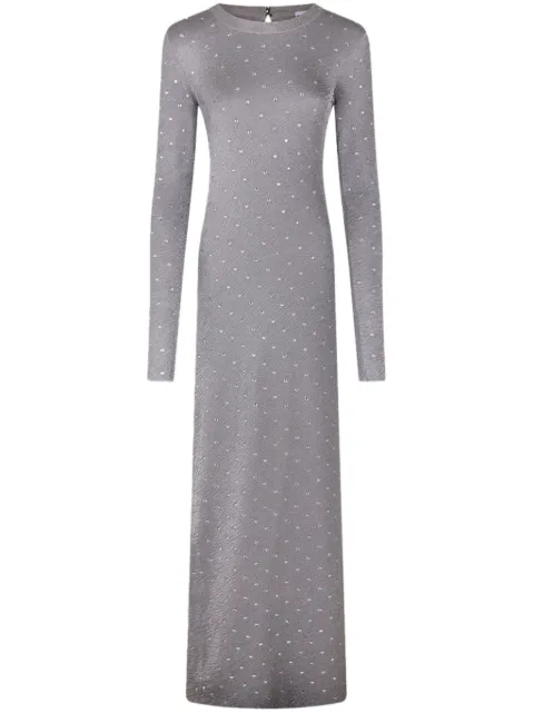 Rabanne rhinestone-embellished open-back maxi dress Grey 24PMRO752ML0253