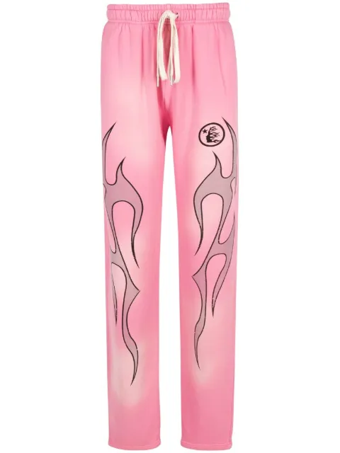 HELLSTAR flame-print track pants Pink HSR004