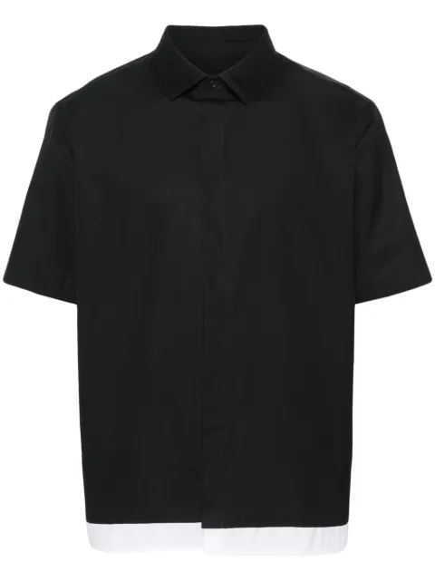 Neil Barrett Loose Double cotton shirt Black MY60218CY051