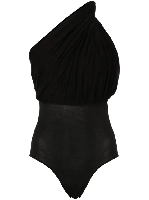Rick Owens one-shoulder draped bodysuit Black RO01D2168BH