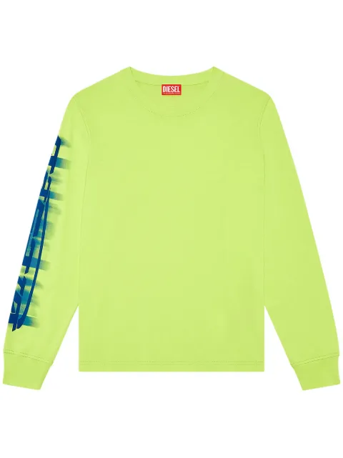 Diesel T-Just-Ls-Slits-N2 T-shirt Green A122720GRAI