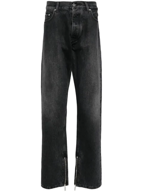 Off-White zip-detail straigh-leg jeans Black OMYA177C99DEN0011300