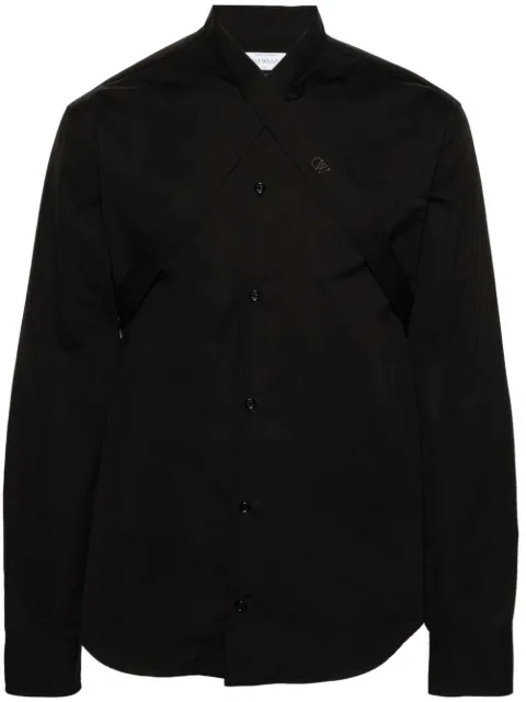 Off-White Duchesse-collar cotton shirt Black OMGE026C99FAB0011010