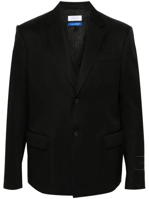 Off-White logo-embroidered wool blazer Black OMEN063C99FAB0011000