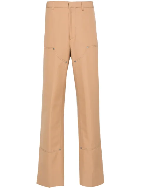 Palm Angels logo-embroidered straight trousers Neutrals PMCA150R24FAB001