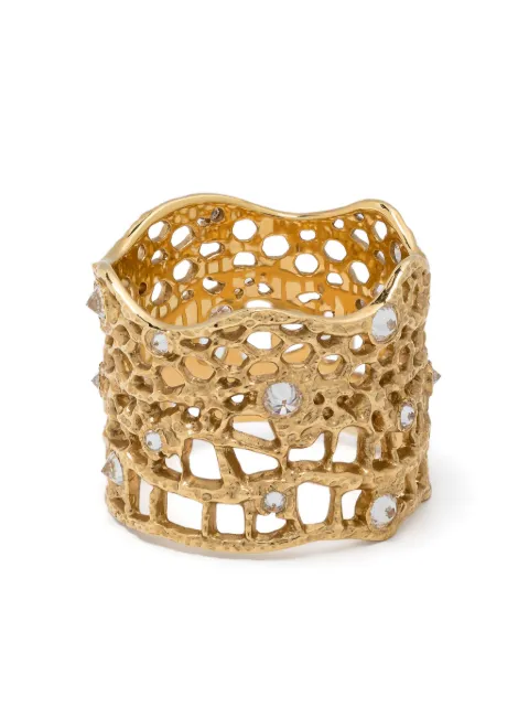 Aurelie Bidermann 18kt yellow gold Vintage Lace diamonds ring Gold LACBA75G