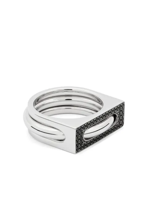Tom Wood black-spinel rings (set of two) Silver 100107TW100091TWSET