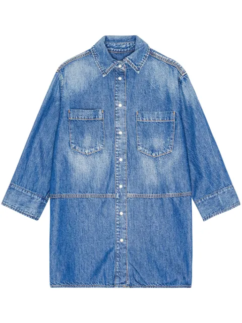 GANNI logo-embellished denim shirt Blue J1489