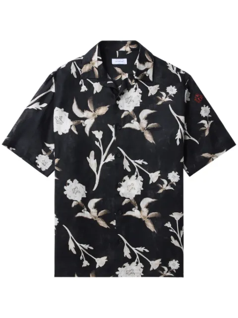 Off-White floral-print shirt Black OMGG013F24FAB0038400