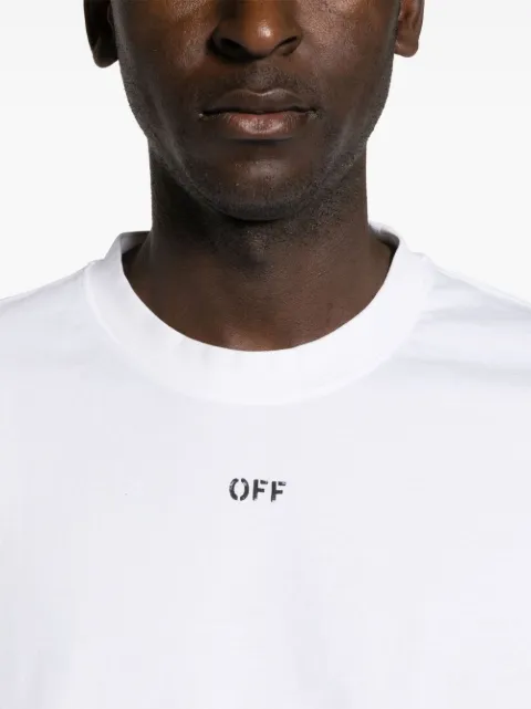 Off-White logo-print cotton T-shirt White OMAA120C99JER0050110