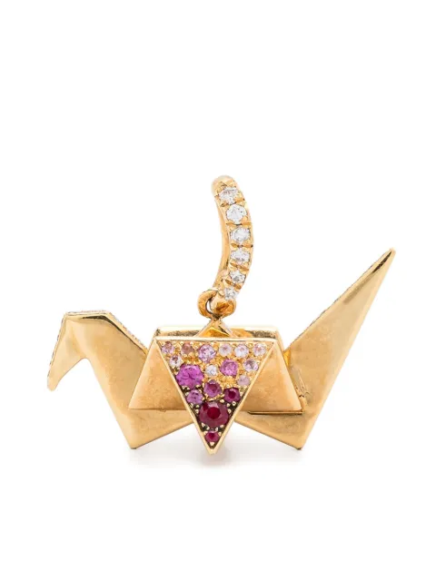 Aurelie Bidermann 18kt yellow gold Origami sapphire and diamond pendant Gold ORIPD01GV15