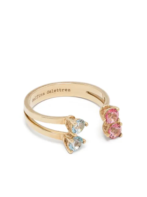 Delfina Delettrez 18kt yellow gold Dots ring Gold 4DOTSBLUEPINK
