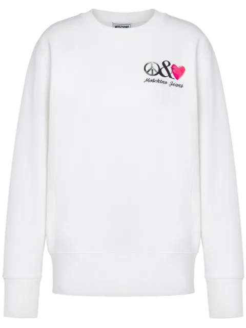 MOSCHINO JEANS graphic-print cotton hoodie White A17068233