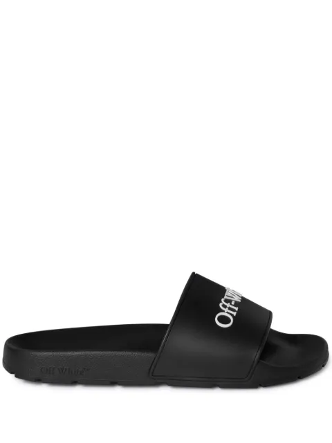 Off-White Bookish logo-print slides Black OMIU002C99MAT0011001